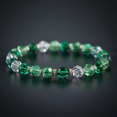 Wealth Duo crystal bracelet for clear quartz amplifies the luck-attracting properties of aventurine from Destini Numbers