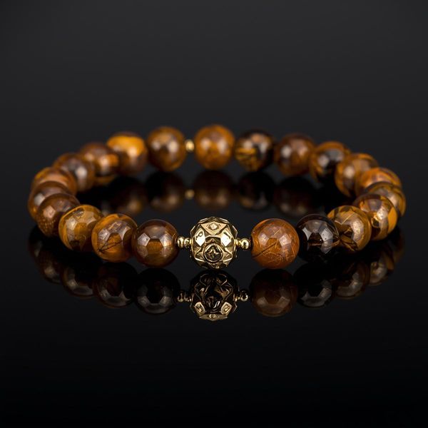 Focus & Career crystal bracelet for confidence of tiger's eye mixed with the money magnet pyrite from Destini Numbers