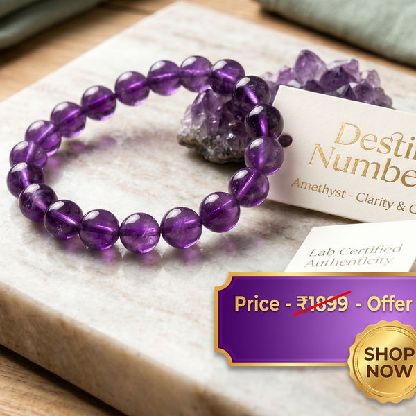 Amethyst crystal bracelet for stress relief from Destini Numbers