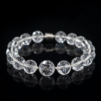 Clear Quartz crystal bracelet for the master healer; amplifies energy and clarity from Destini Numbers