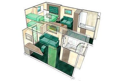 Family 1 Out + 1 Ins Sgl Cabins Photo
