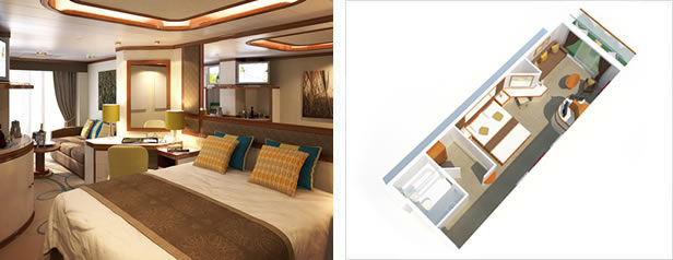 DA - Superior Deluxe Balcony Stateroom with Bath/Shower Photo