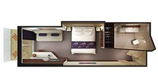 M1 - Aft Facing Mini Suite with Balcony Plan