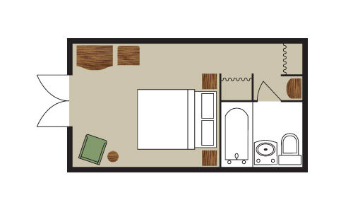 B - Outside Stateroom with Open Veranda Plan