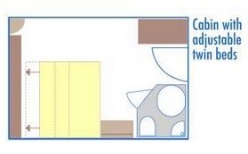 Main deck 2 adjustable twin beds Plan