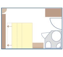 Upper deck 2 adjustable twin beds Plan