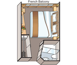 D - French Balcony Stateroom Plan