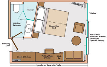 Panorama Suite Cat B - Sapphire Deck Aft Plan