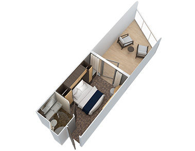 SD - Deluxe Studio Oceanview with Balcony Plan