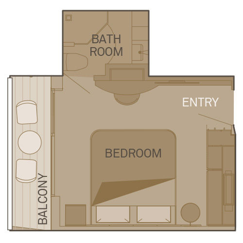 Cat P - Balcony Suite Plan