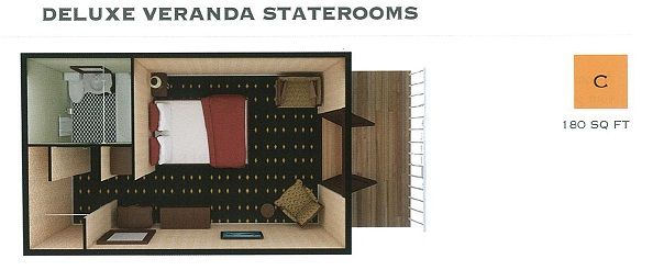 C - Deluxe Veranda Stateroom Plan