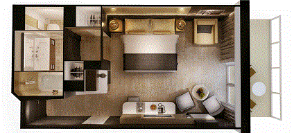 H5 - Haven Courtyard Penthouse Suite with Balcony Plan