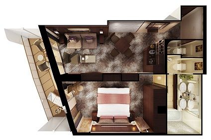 H6 - Haven Aft-Facing Penthouse with Master Bedroom and Balcony Plan