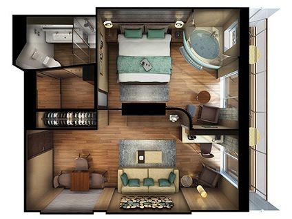 H8 - Haven Deluxe Spa Suite with Balcony Plan