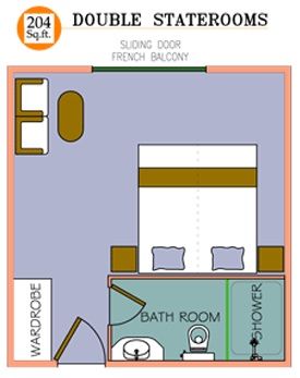 Twin/Double Main Deck Cabins Plan