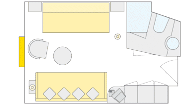 Category S - Twin Bed Oceanview Plan