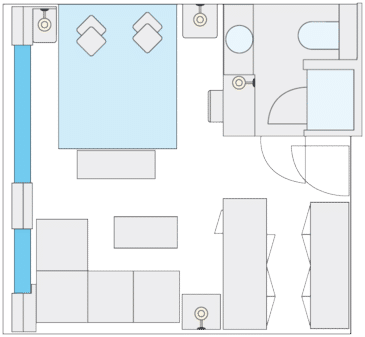 Category E - Double Bed Junior Suite French Balcony Plan