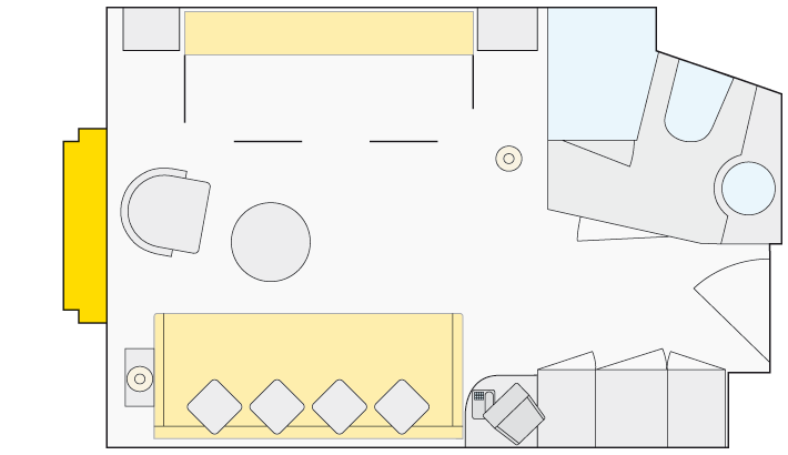 Category S - Twin Bed Oceanview Plan