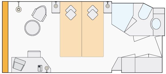 Cat C - 2 Bed Outside Cabin with Juliette Balcony Plan