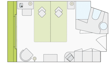 Category D - Double Bed French Balcony Plan