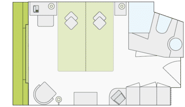 Category D - Double Bed French Balcony Plan