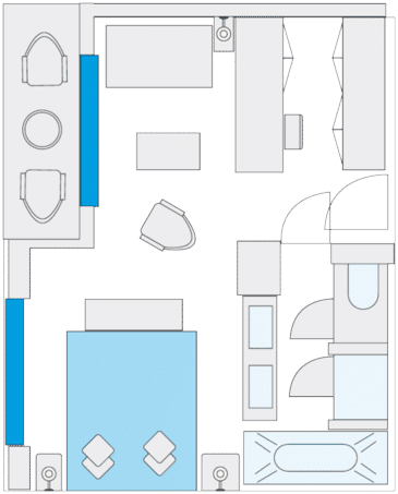 Category F - Double Bed Suite with Balcony Plan