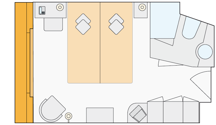 Category C - Double Bed French Balcony Plan