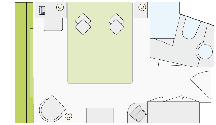 Category D - Double Bed French Balcony Plan