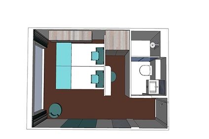 Main deck 2 adjustable twin beds Plan