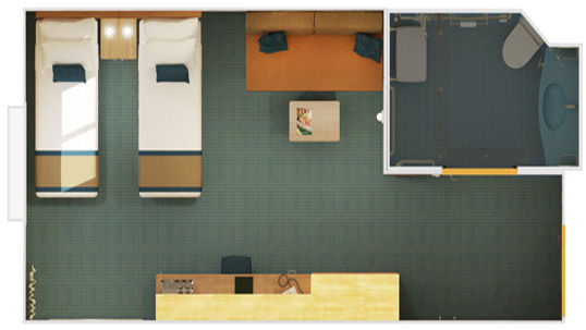 4J  - Interior Stateroom with Picture Window (Obstructed View) Plan