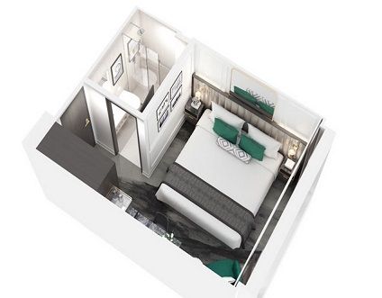S4 - Petite Suite with Panoramic Balcony Window Plan