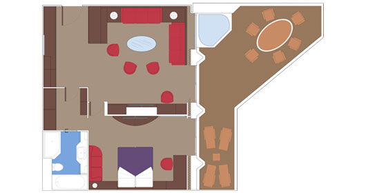 Yacht Club Royal Suite ( Module 62 Sqm - Balcony 33 Sqm - Decks 16  Whirlpool ) Plan