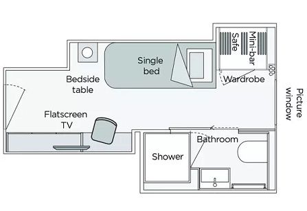 ES - Emerald Single Stateroom Plan