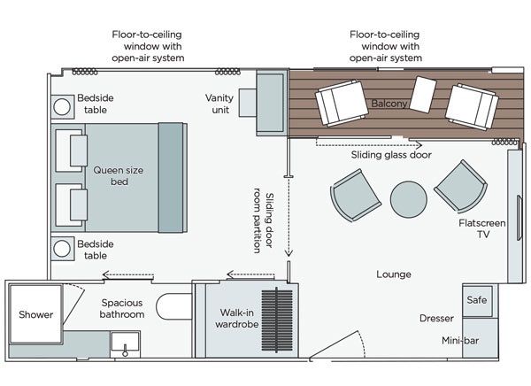 SA - Owner's One Bedroom Suite Plan