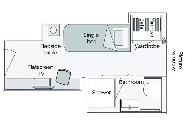 ES - Emerald Single Stateroom Plan