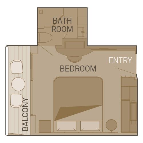 Cat B - Balcony Suite Plan