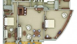 R2 - Royal 2 Bedroom Suite Plan