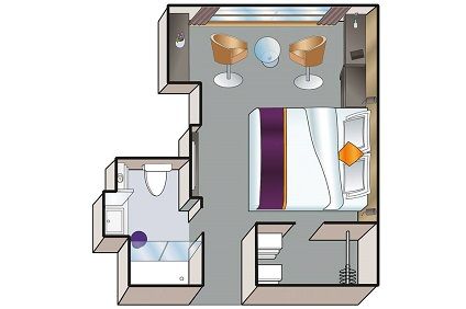 C4 - Stateroom with Panoramic Window Plan