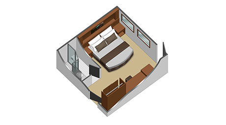 XE - Elite Ocean View Stateroom Plan