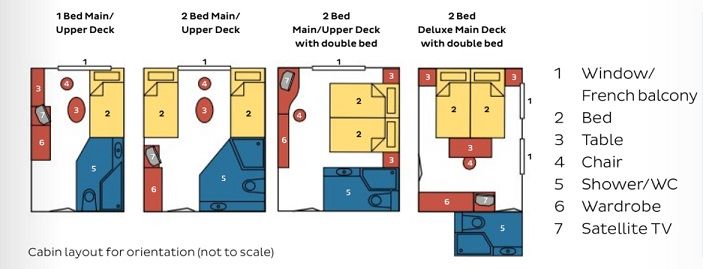 OE - 1 Bed Upper Deck with French Balcony Plan