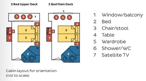 OD - 2 Bed Upper Deck with French Balcony Plan