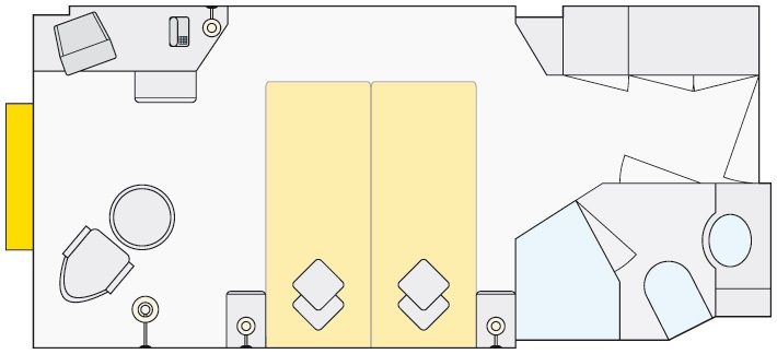 Cat S - 2-Bed Outside Cabin Plan