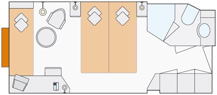 Cat A - 2-Bed Outside Cabin Plan