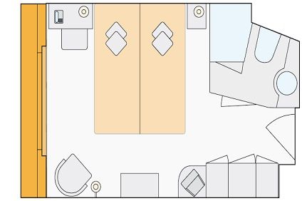 Cat C - 2-Bed Outside Cabin with Juliette Balcony Plan