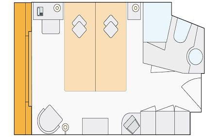 Cat C - 2-Bed Outside Cabin with Juliette Balcony Plan