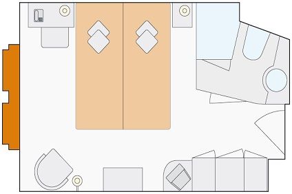 Cat A - 2-Bed Outside Cabin Plan