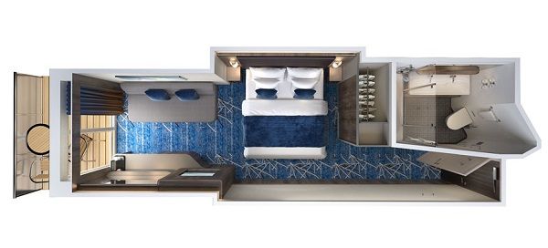 MC - Mid-Ship Mini-Suite with Balcony Plan