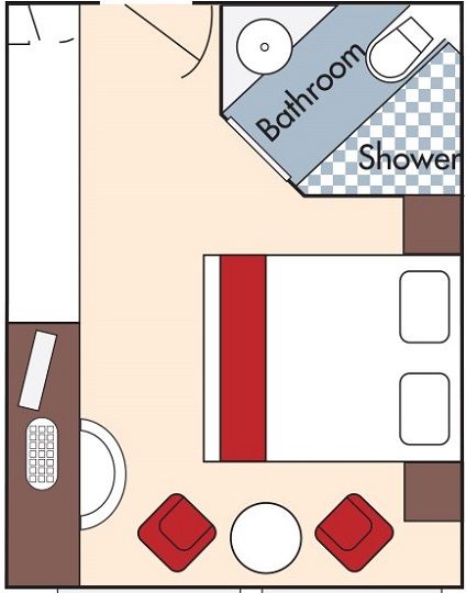 Cat E - Fixed Window Stateroom Plan