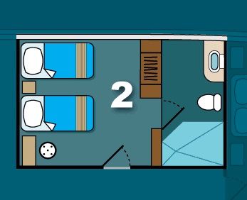 Main Deck Standard Cabin - Panoramic Windows Plan