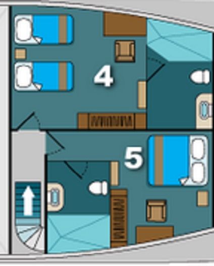 Lower Deck Standard Cabin - Portholes Plan